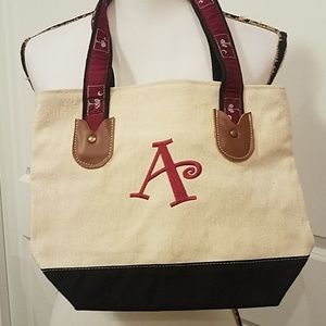 Small canvas monogrammed tote